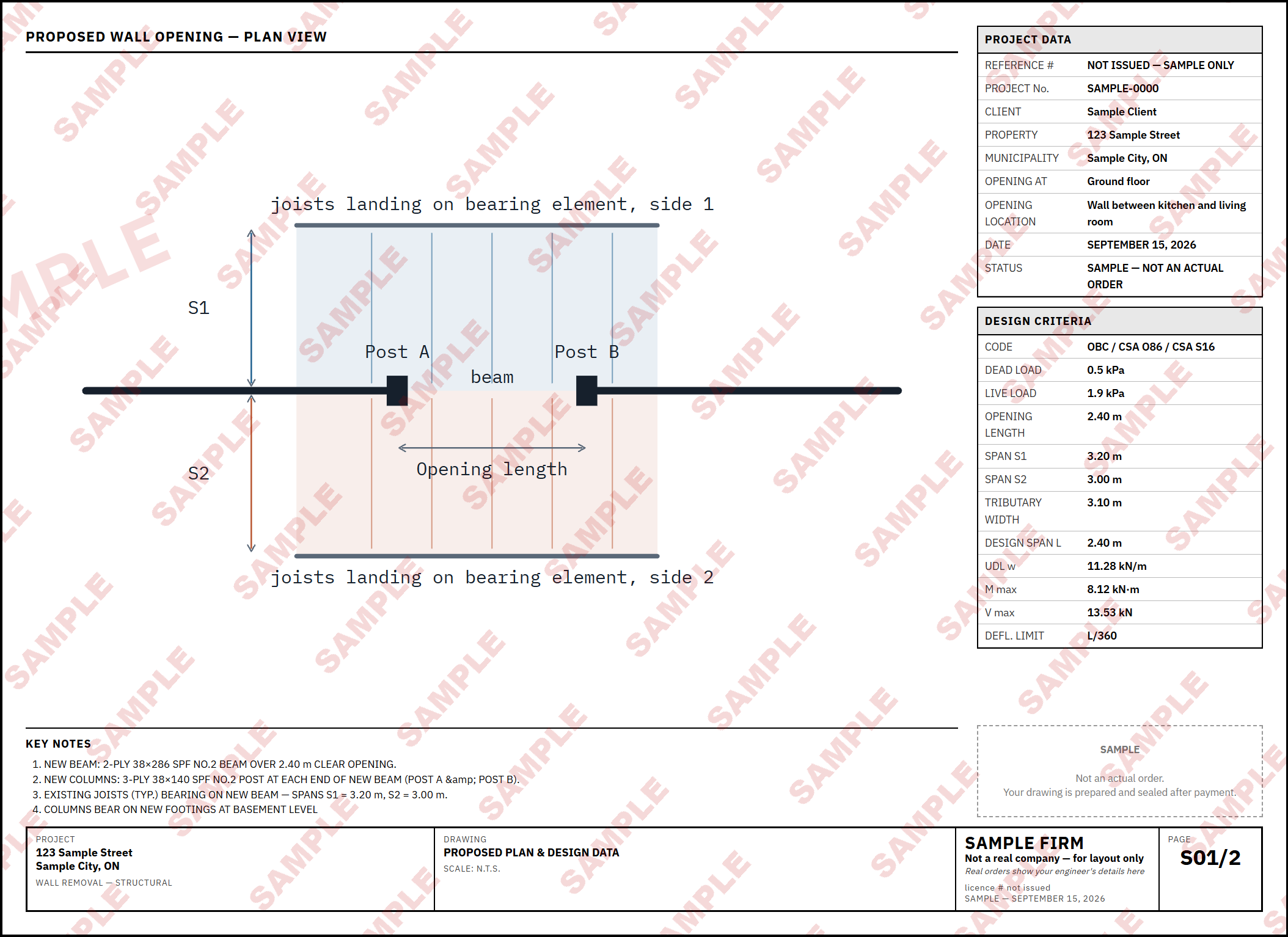 Sample drawing — sheet 1 of 2